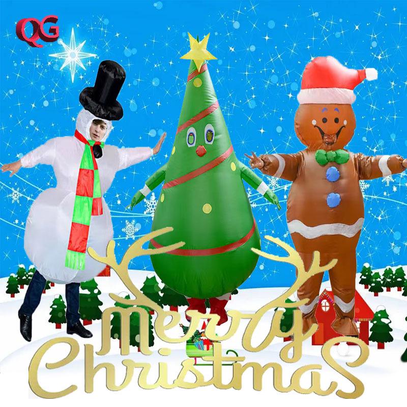Christmas Tree Walking Mannequin Inflatable Costume - Festive Atmosphere Role-Playing Outfit
