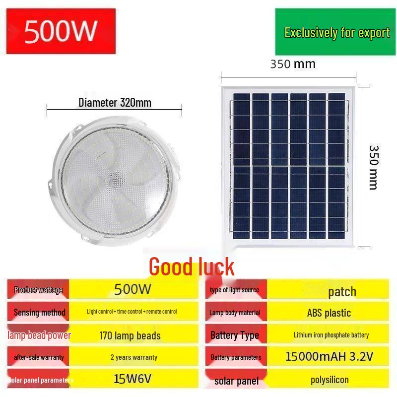 Cross-Border Solar LED Ceiling & Street Light for Indoor & Courtyard