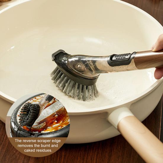 2Pcs/Set Cleaning Brush with Durable Bristles Ergonomic Handle Hard Bristle Head Multifunctional Kitchen BBQ Cleaner