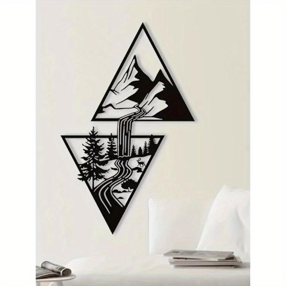 Berg Metall Wandkunst Rustikale Landschaftsskulptur Wohnzimmer Dekor Geschenk