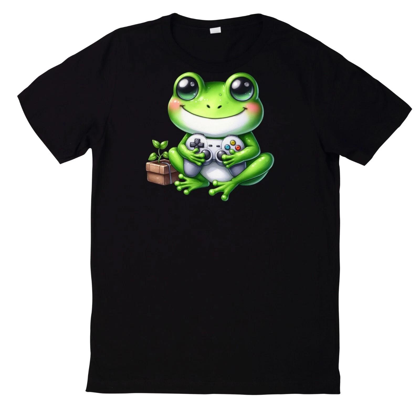 T-Shirt Lustiger und süßer Frosch Motiv Baumwolle M