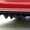 4Pcs Universal Curved Shape Rear Bumper Diffuser Shark Fin Spoiler Trim Covers Decoration Set Lip Wing Splitter, Carbon Fiber