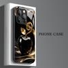 Black Gold For Apple Pattern Tempered Glass Phone Case For iPhone 17 Pro Max 16 15 14 13 12 11 Pro 17 Air 7 8 Plus XS X XR Cover
