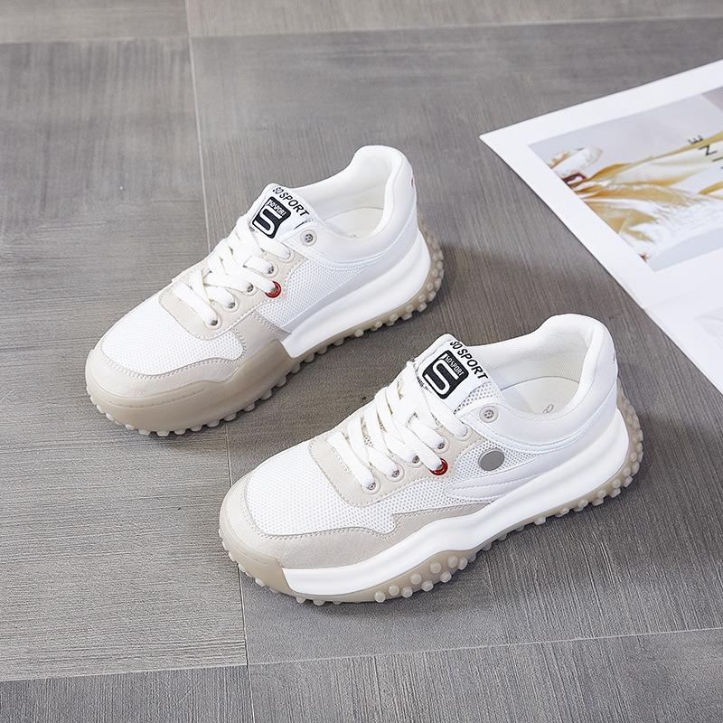 Herbst Film Absorption Sohle Leder Casual Dicke Sohle Sportliche Daddy Schuhe Große Größe Damenschuhe