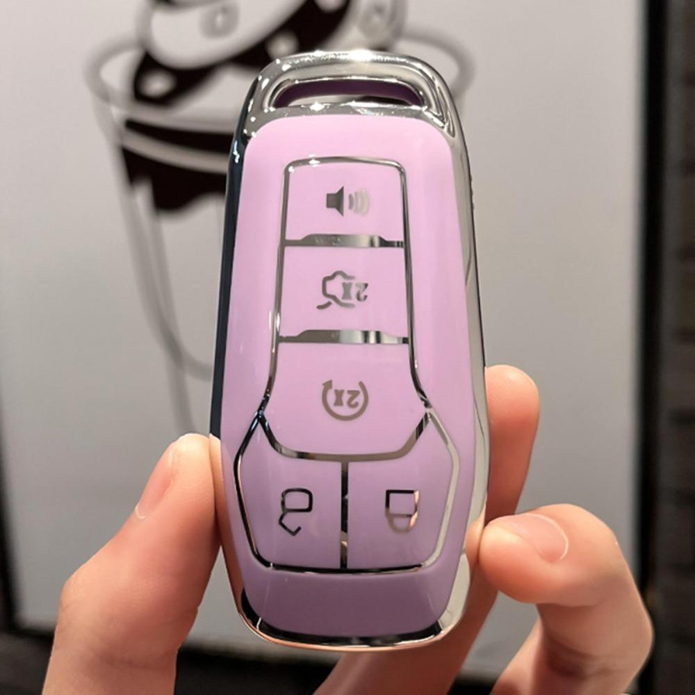 TPU Shell Fob Holder Keychain For Ford Fusion Mondeo Mustang F 150 Explorer Edge 2015 2016 2017 2018 Car Remote Key Case Cover