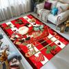Durable Build Festive Santa Claus Area Rug - Durable Polyester Carpet with Christmas-Themed Design, Red & White Stripes, Green