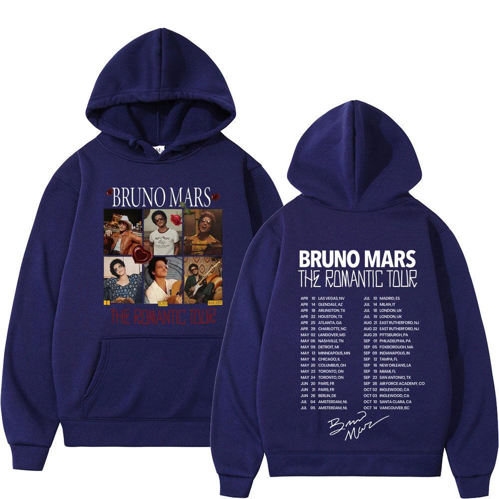 Bruno Mars The Romantic Tour Felpa Uomo Donna Moda Felpe Maniche Lunghe Pullover Regali per Fan