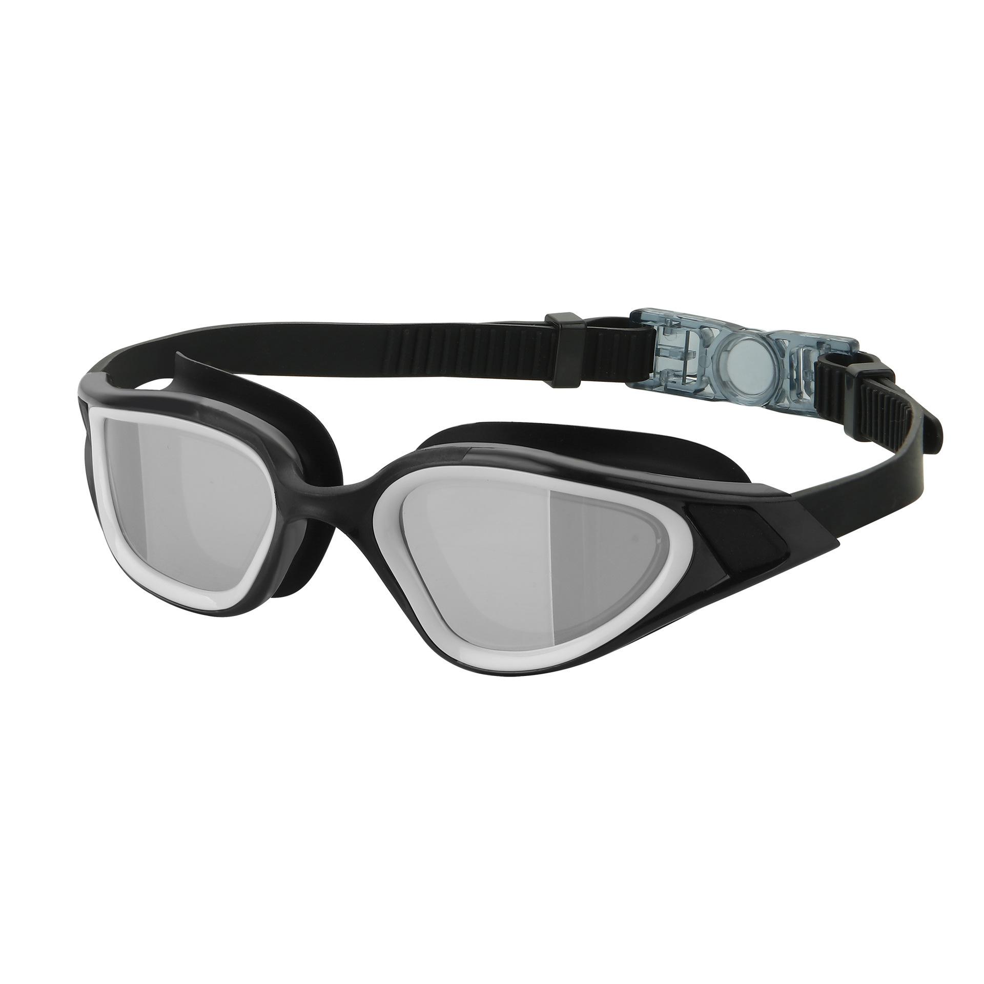 Wide-view racing swimming goggles, professional swimming equipment, adult swimming goggles, anti-fog, high-definition protective swimming goggles YL800:Black and white s