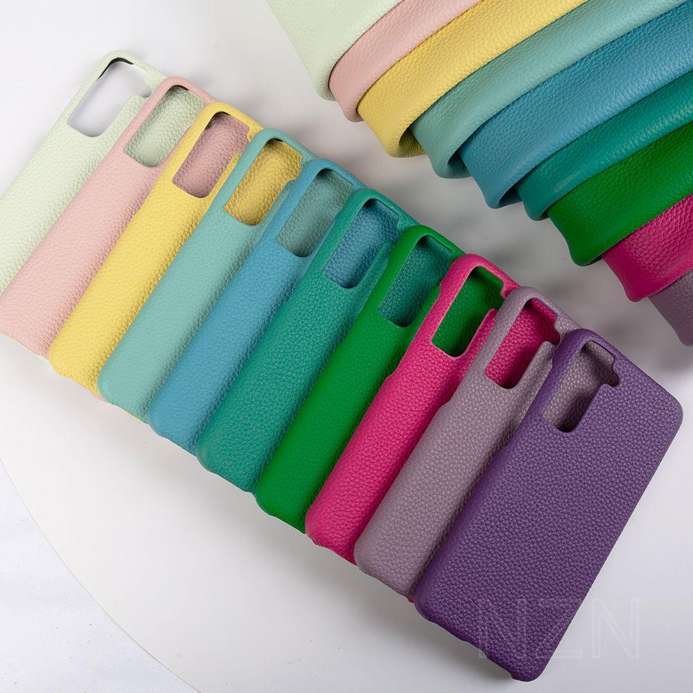 For Funda Samsung S21 Case Luxury Genuine Leather Phone Cases for Galaxy S23 M52 S21Ultra S22 A54 A34 Fashion Cover Coque Etui