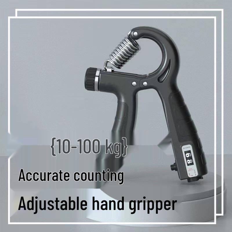 Adjustable Grip Strength Trainer (5-100kg) with Counter for Finger & Arm Muscle Training for Adults & Students