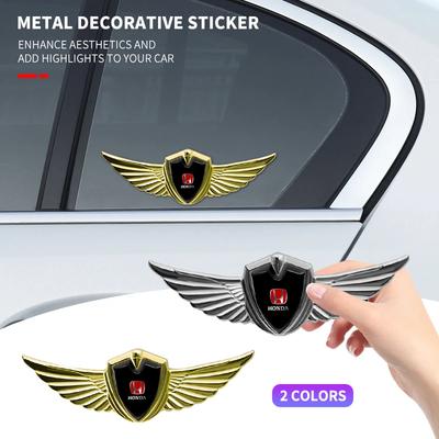 1Pcs Metal Car 3D Eagle Angel Wings Logo Trunk Fender Sticker For Civci FIT CRV Accord Jazz HRV Stepwgn Prelude Insight