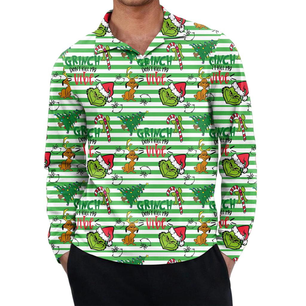 Men's Casual Retro Small V-neck Long-sleeved Top