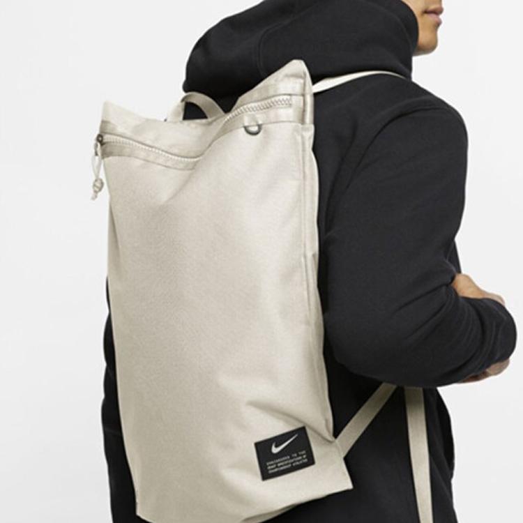 Nike Comfortable Sports Drawstring Polyester Backpack Unisex Backpacks Beige CQ9455-104