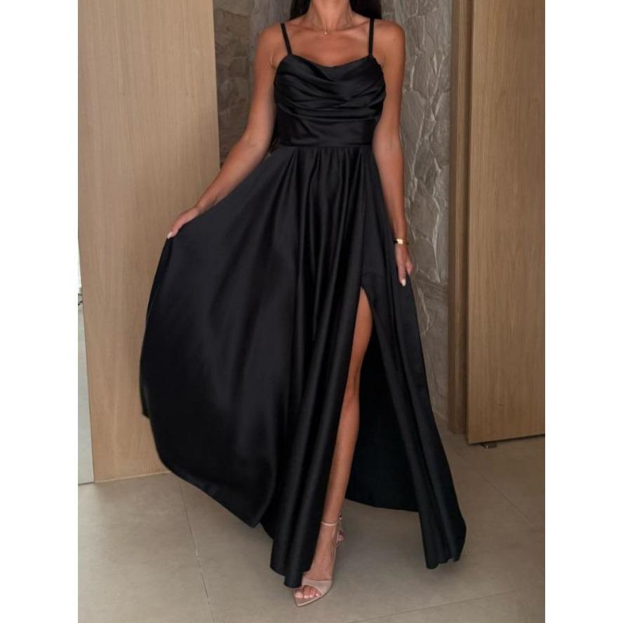 YYFS Women's Fashion Summer Spring Solid Color Print Sleeveless Suspenders High Waist Casual Dresses