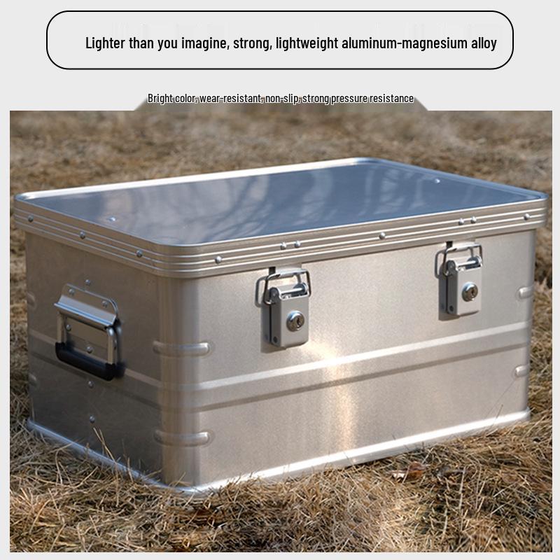 Aluminum Alloy Large Capacity Roof-Mount Camping Storage Box with Lock