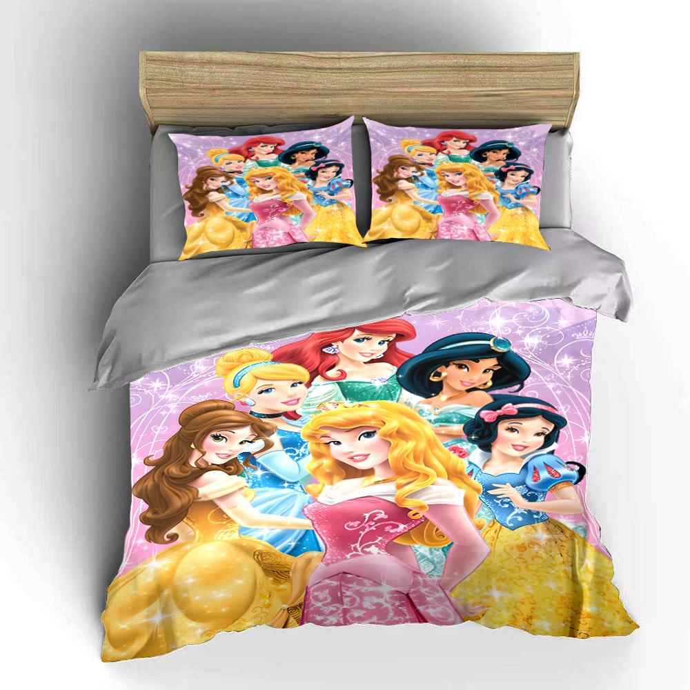 Princess Themed Bedding Set for Kids Bedding set (1 duvet cover, 2 pillowcases, duvet not included)