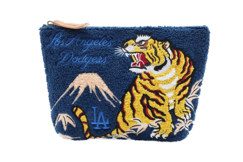 League Makeup MLB Japanese Pattern Sagura LA [Major Baseball] Case, Pouch, Tiger/Navy