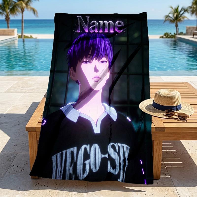 Custom Name Wego Shy Stylish Digital Printing Beach Towel Quick‑Drying Absorbent Blanket for Beach Pool Gym Travel