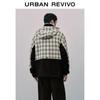 UR Men's Sporty Plaid Patchwork Hooded Jacket