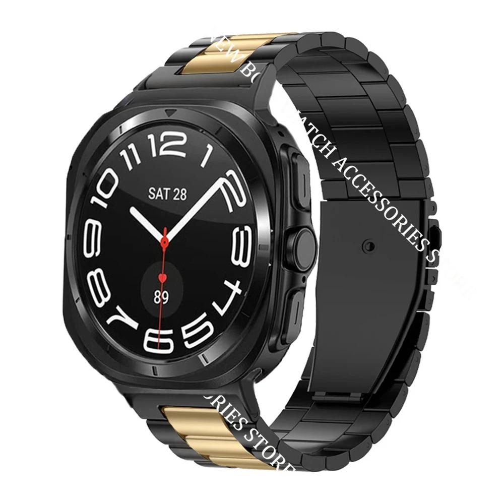 No Gaps Stainless Steel Strap for Samsung Galaxy Ultra Watch 47mm Luxury Metal Band for Galaxy Ultra 47mm Replaceable Wristband