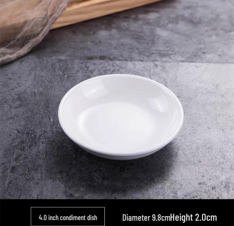 Pure White Ceramic Soy Sauce & Seasoning Dish for Hotel Use