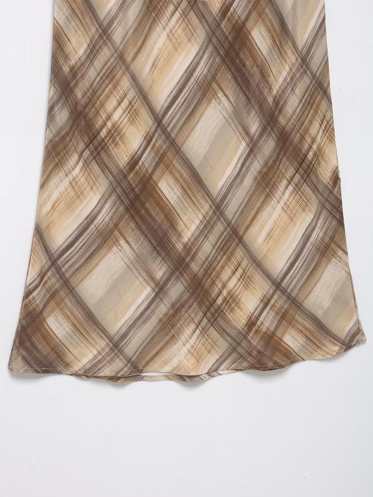 European Style Silk Satin Midi Skirt 2025 - Women's Fashionable Temperament 5029225