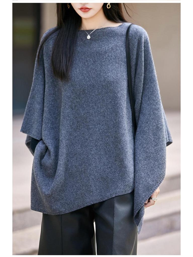 Women's One-Shoulder Wool Cardigan Shawl - Niche Casual Style Sweater