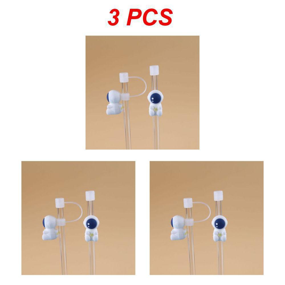 1/3/5PCS Glass Straw Stainless Steel Straw Silicone In Summer High Temperature Resistance Silicone Cup Lid Cover Dust Plug