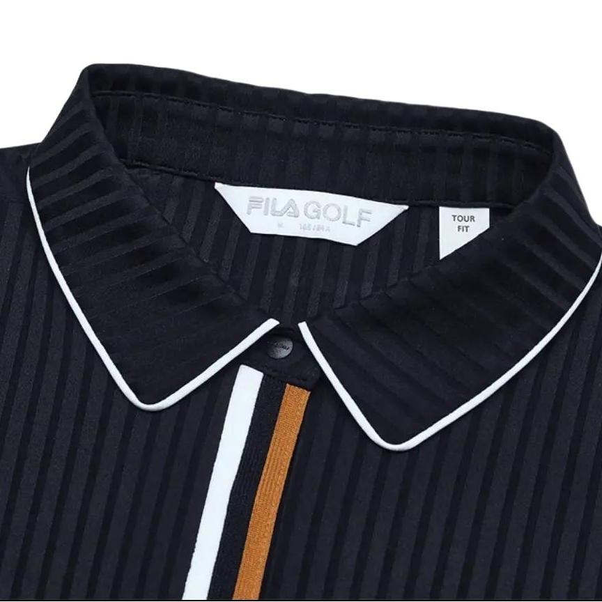 FILA Solid Color Sun Protection Comfortable Knitted Short Sleeve Polo Shirt Women tops Legendary-Blue A11W435102F-NV