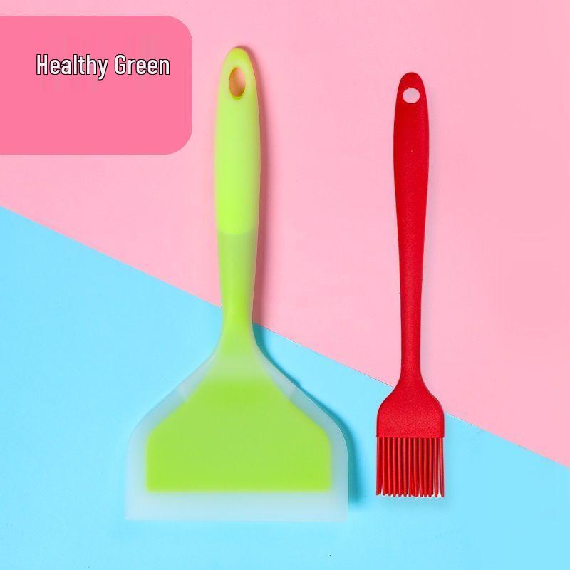 Semi-Transparent Tamagoyaki Silicone Spatula - Two-Tone Wide Mouth Frying Utensil