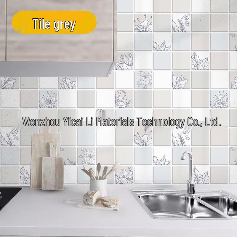 Oil-Proof Waterproof Kitchen Tile Stickers: Dirt-Resistant, Self-Adhesive Wallpaper for Stovetops and Cabinets
