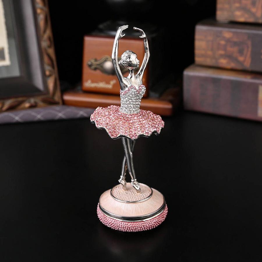 Ballet Girl Jewelry Box Delicate Ornament Storage Flip Anti-Dust Enamel Craft Jewelry Box Storage Box