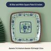 ZeBian A5 Blue & White Melamine Square Plate