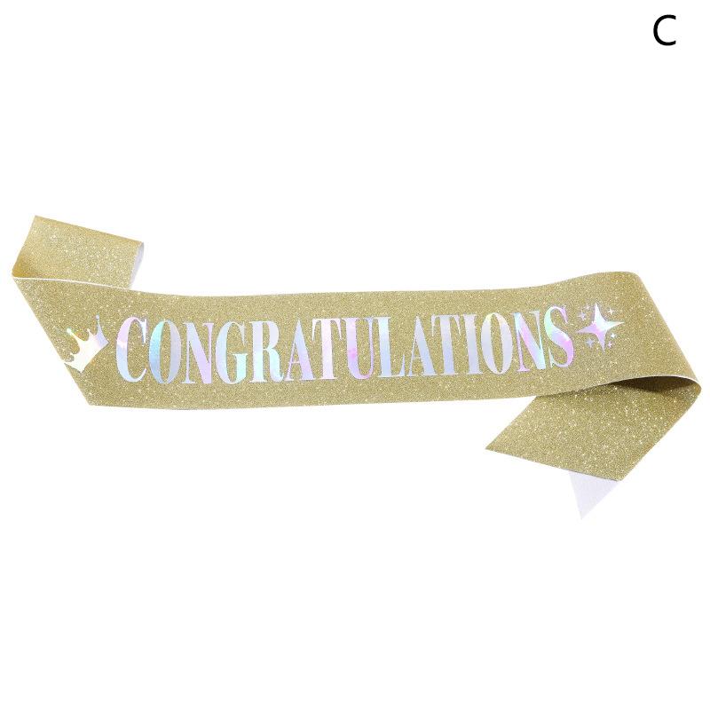 

Вітальна стрічка для випускного класу 2025 року, прикраси для вечірки, сувенір, блискуча атласна стрічка, вітаємо випускника, церемонія