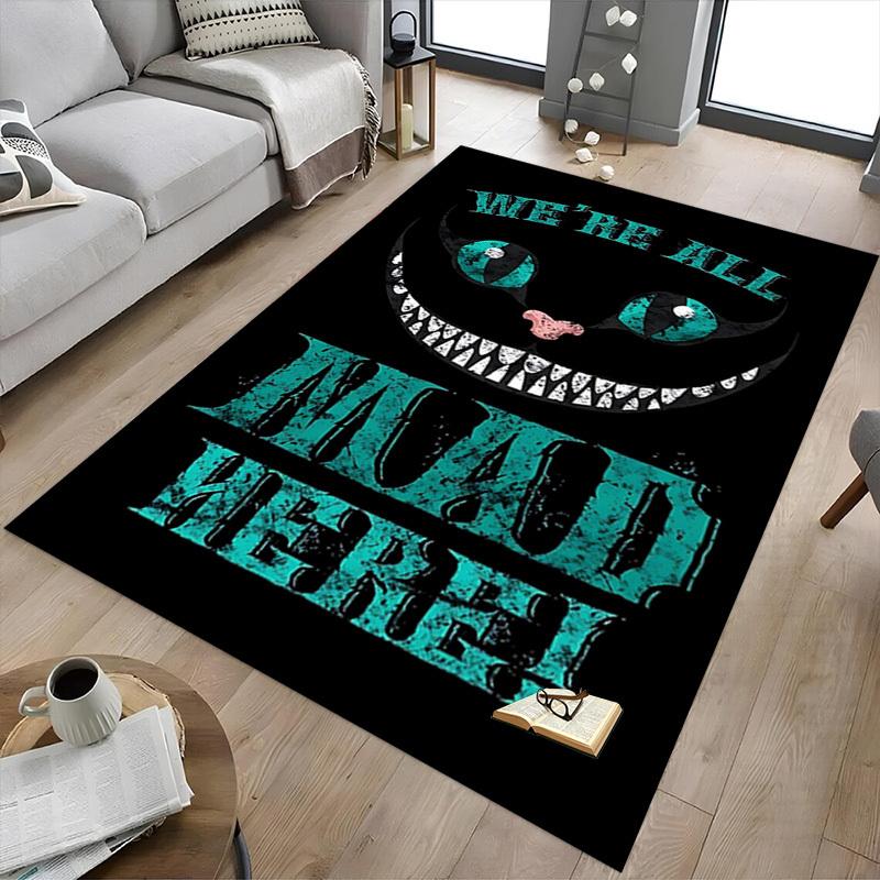 1pc we're all mad here Carpet, Office Rug Outdoor Mat Home Decor Area Carpet Festival
