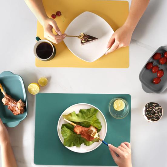Tovaglietta per Bambini Forma Quadrata Isolamento Termico Silicone Cucina Tovaglietta per Cena per Bambini per Casa