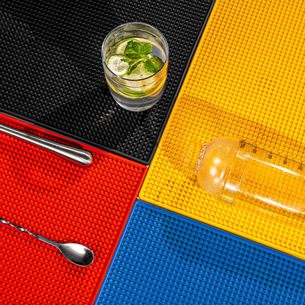 Durable Bar Mat PVC Coffee Coaster Anti-slip Cup Mat Waterproof Heat Resistant Drain Mats for Bar Cafe Barista Cocktail Bartender