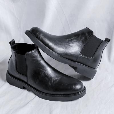 Mode Herenschoenen Mannen Hoge Top Leer Mode Schoenen Rits aan de Zijkant Mannen Motorlaarzen Klassieke Heren Comfortabele Zakelijke Outdoor Laarzen