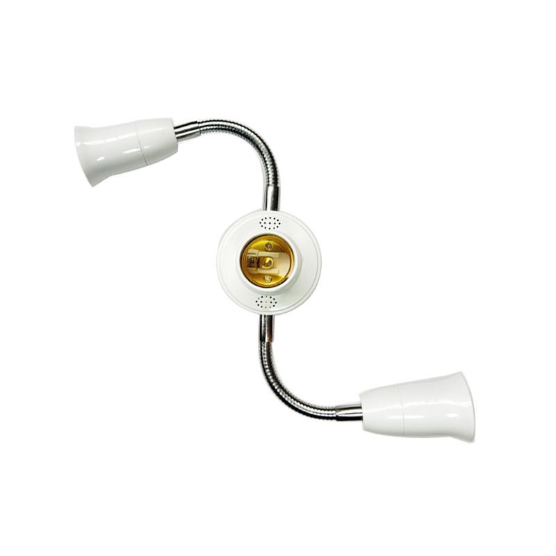 E27 Multi Head Flexible Tube LED Universal Conversion Lamp Head Double Head Extended Lamp Head Lamp Holder Accessories Indoor