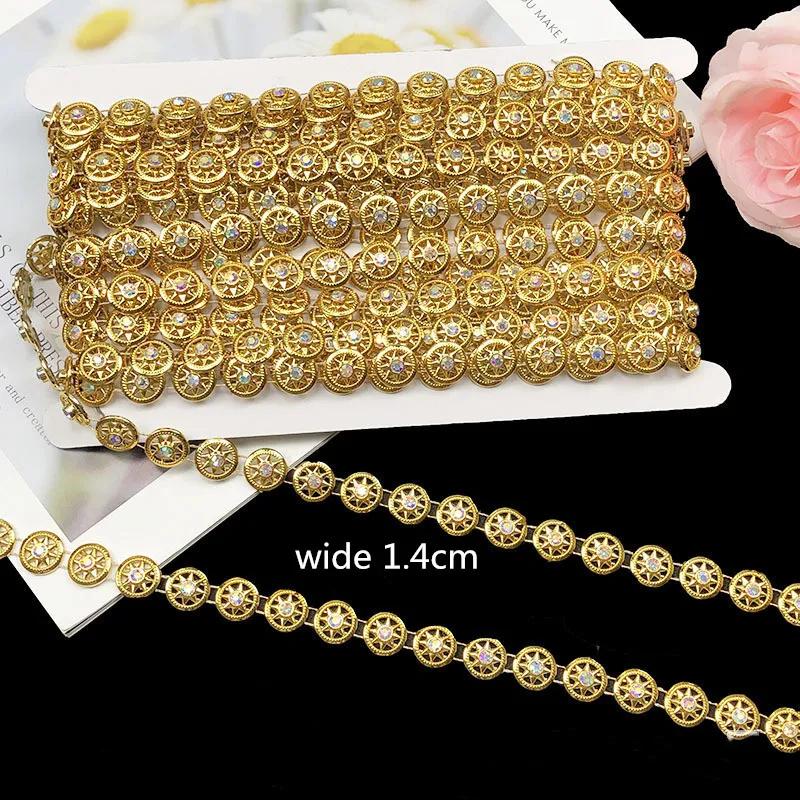 1 M Rhinestone Trim Chain Decoration Sew On Crystal Chain Clothing Shoes DIY Accessories