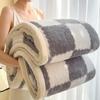 GPPNKC Checkered Double-Sided Fleece Throw Blanket
