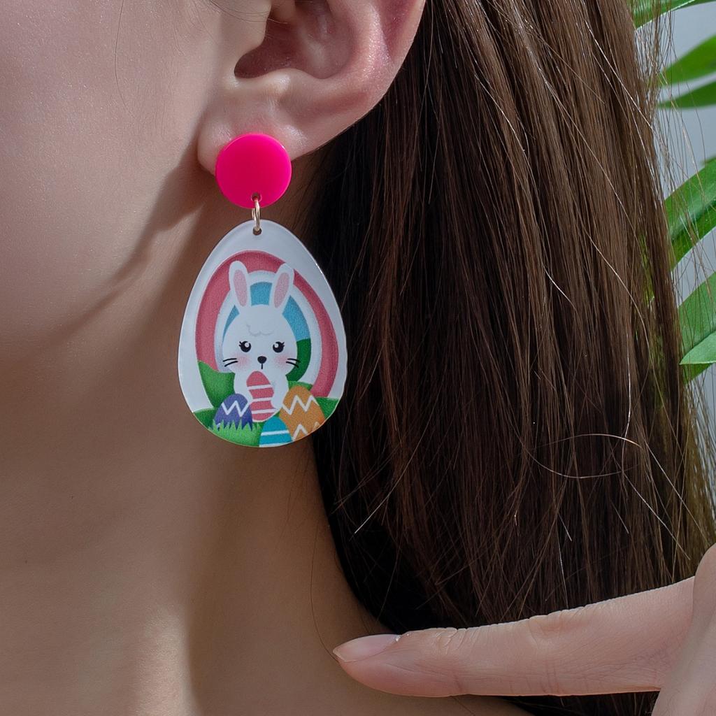 New Easter Acrylic Sheet Print Colorful Rabbit Egg Earrings Amazon