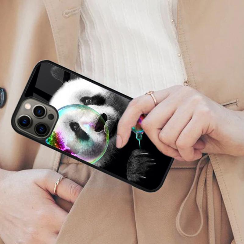 

Cartoon Cute Panda Bear Magnetic Phone Case For APPLE iPhone 17 Air 16 14 13 12 Pro Max 15 Plus Wireless Charge MagSafe Cover iPhone 14