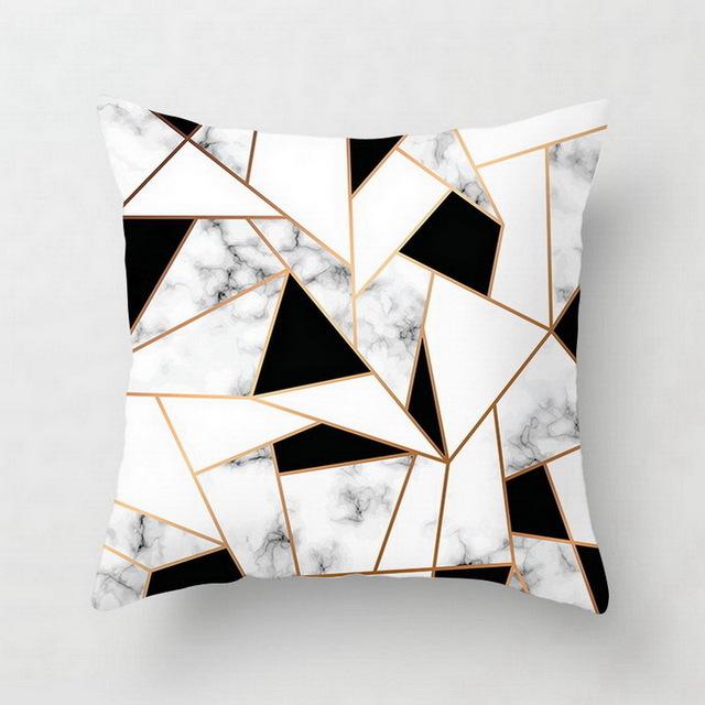 Marble-Patterned Geometry Throw Pillow Covers With Digital Printing Of Short Plush Fabric Car-Shaped Sofa Cushion Home Decor