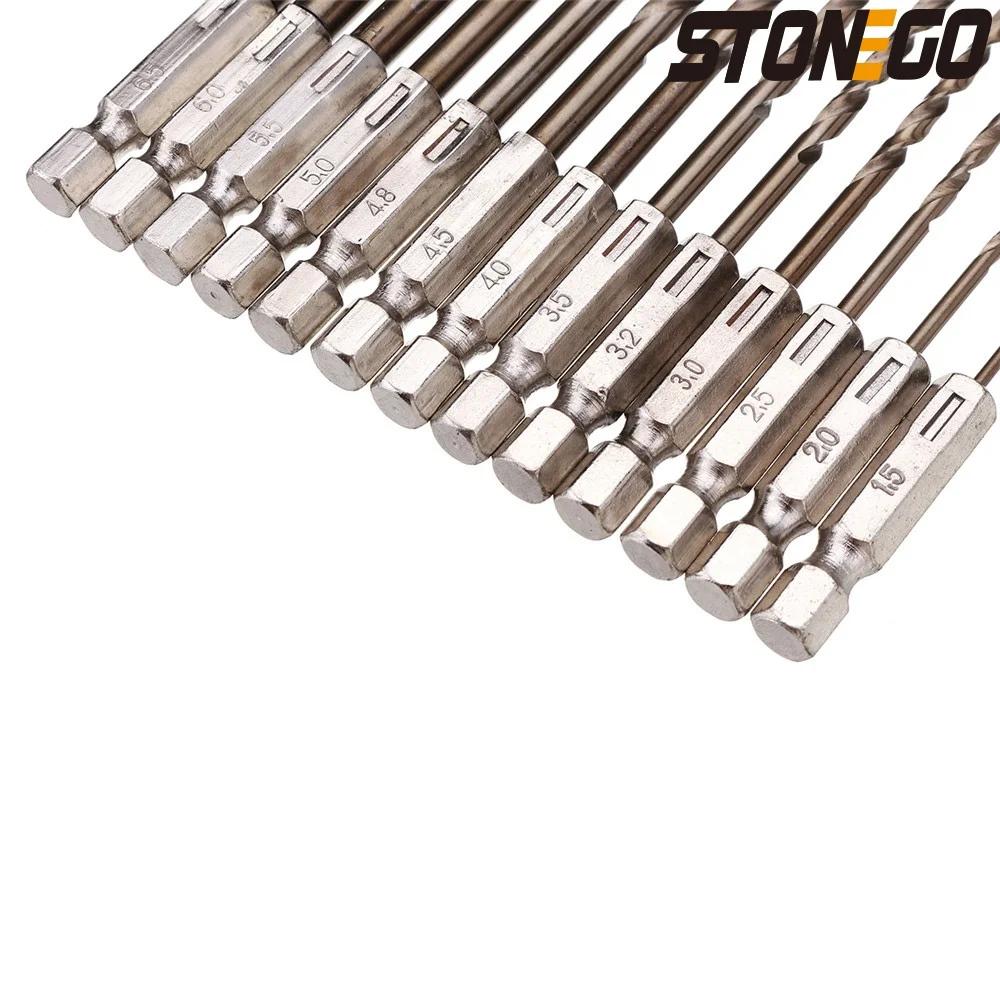 13PCS Cobalt HSS-Co M35 Twist Drill Bit Set 1.5-6.5mm Hex Shank High Precision Cutting Tools for Wood Metal