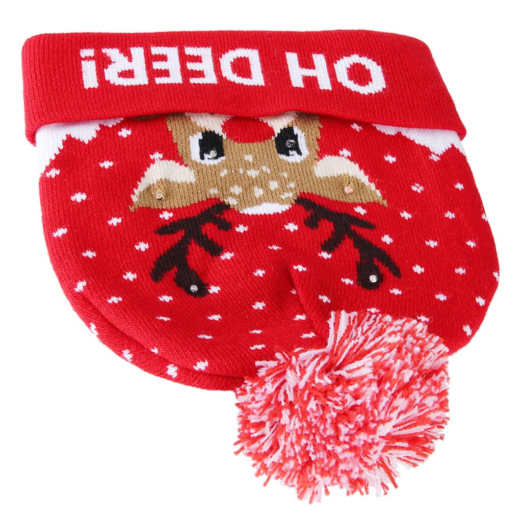 Stylish Luminous Light Up Christmas Hat Knitted Hat for Adult Children Christmas DecorationsType 3