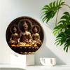 Wood Round Buddha Statue Themed Sign, Decor Sign, Cafe, Apartment, Restaurant, Living Room, Wall Decoration for Church Front Door Wall Hanging Decor
