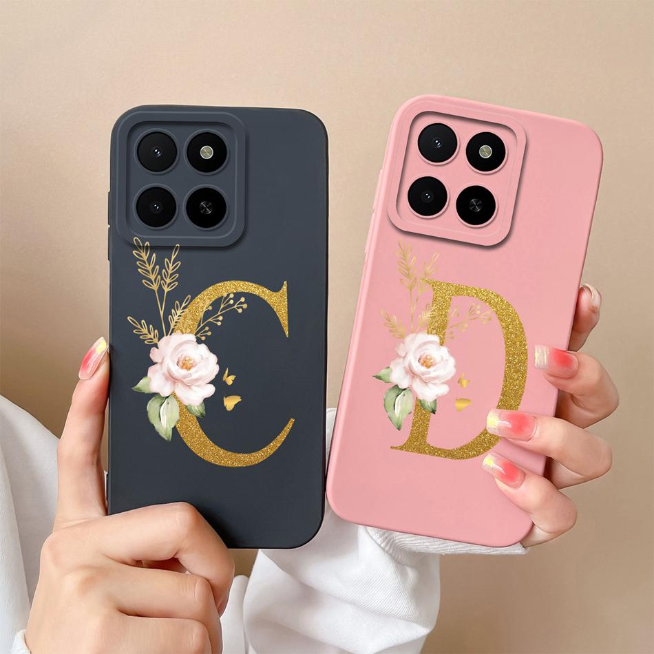 Pro Honor X5B Plus X5 Pouzdro Jednoduché Jméno Písmeno Měkký Hladký Tekutý Silikon Nárazuvzdorný Zadní Kryt Telefonu Pro Honor X 5 X5bPlus Capa