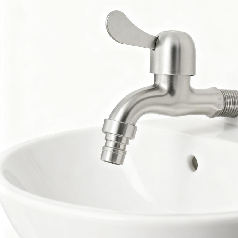 Stainless Steel Faucet Single Outlet Faucet Bathroom Accessories Washer Faucets Washing Machine Faucet for Household Improvement