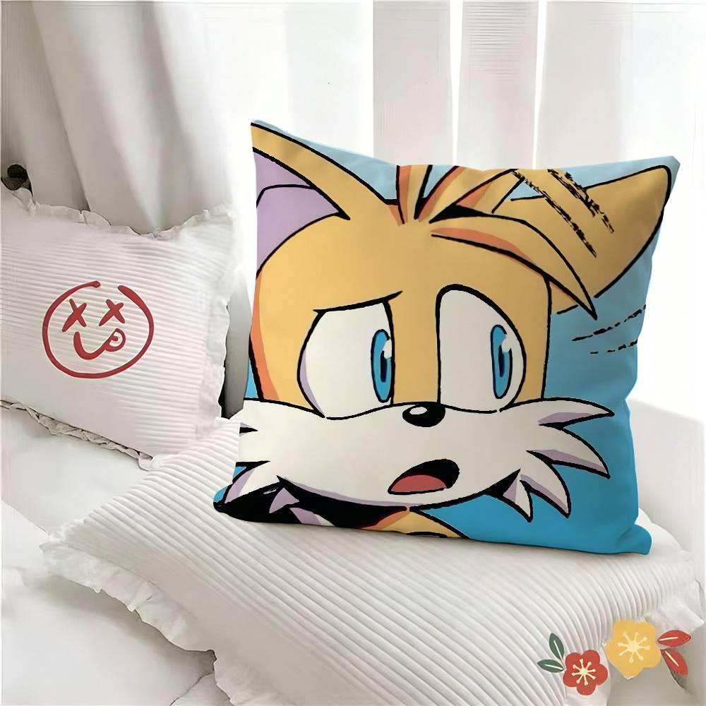 pc Anime TTails Pillow Case Fashion Square Pillowcase Bedroom Sofa Room Ins Decoration Leisure